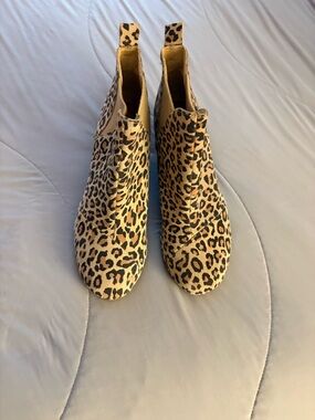 Toms Leopard Print Chelsea Ankle Boots - Tan & Black